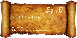 Szitás Bodor névjegykártya